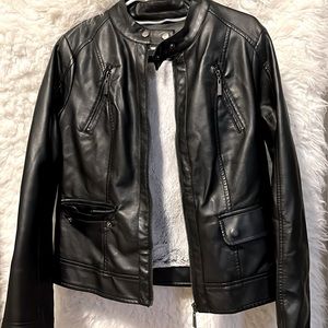 Black Leather Bomber.
